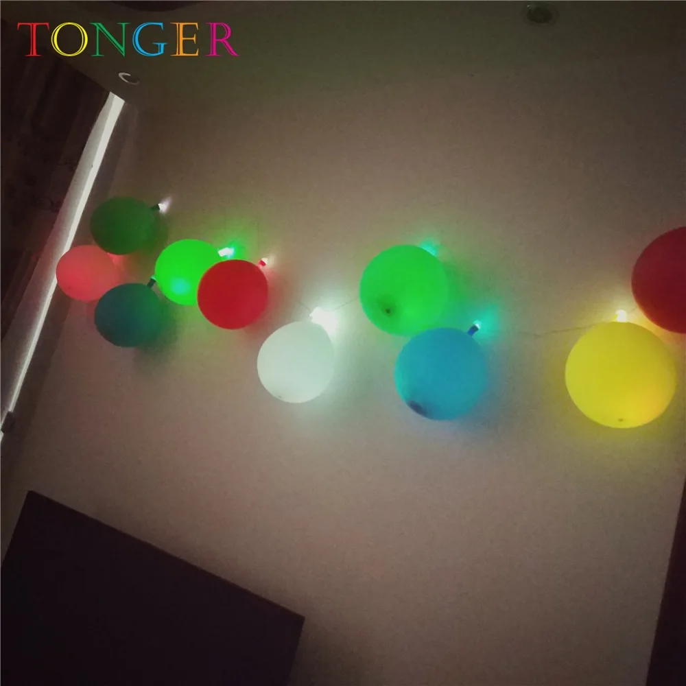 Tonger светодиодный воздушный шар 4 15 м/10 светодиодов RGB вспышка гирлянда круглые
