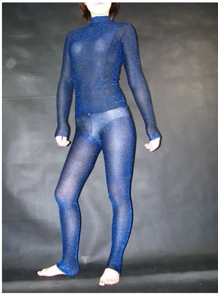 Женский и мужской костюм Zentai с отражающей нитью синего/зеленого золота|suit sexy|sexy