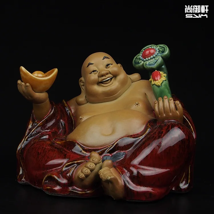 

Shang Yuxuan Buddha master of fine ceramic ornaments windfall profits Shiwan doll living room feng shui lucky crafts