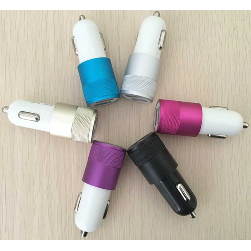 GEUMXL 12V 2.1A 1A алюминиевый 2 USB порта Автомобильное зарядное устройство для iPhone 5 6 plus
