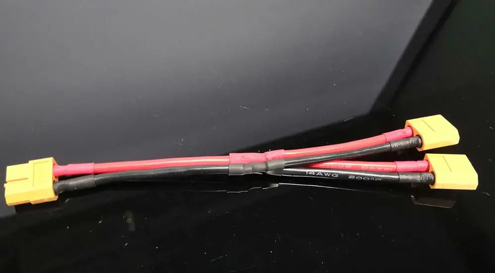 

150 мм/15 см XT60 разъем для аккумулятора 2 штекера на 1 гнездо 14AWG кабель параллельный соединитель удлинитель кабеля Y сплиттер XT60