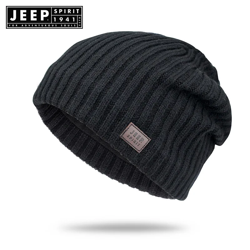 Бренд JEEP SPIRIT, Осень-зима, теплая вязаная шапка для мужчин и женщин, Повседневная шапочка, шапки, chapeau femme, толстая ветровка, шапка для мужчин
