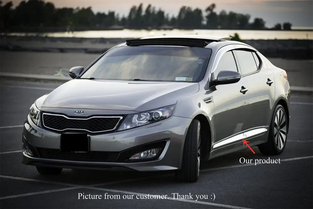 Rupse для Kia Optima K5 2011 2012 2013 2014 8 шт. Хром тела Дверь боковой молдинг отделкой |