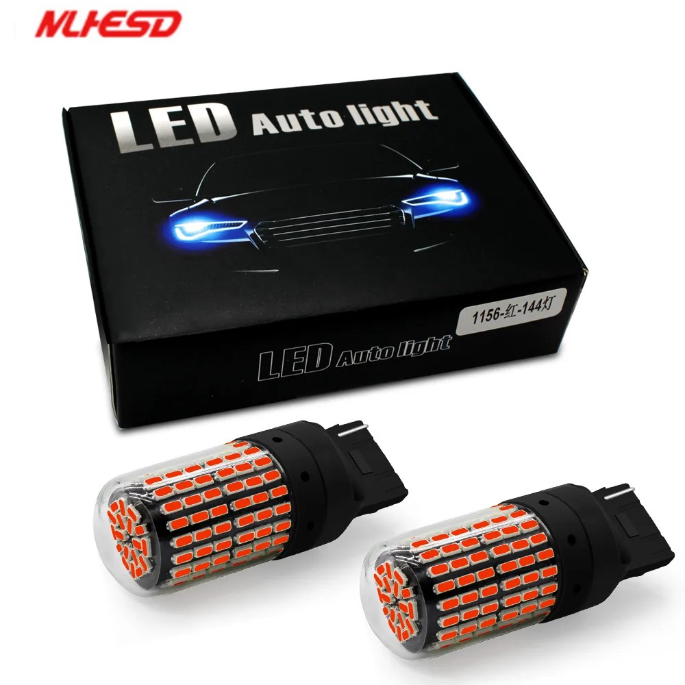 Автомобильный T20 7440 W21W светодиодный лампы 3014 144smd CanBus 1156 BA15S P21W BAU15S PY21W 1157 для