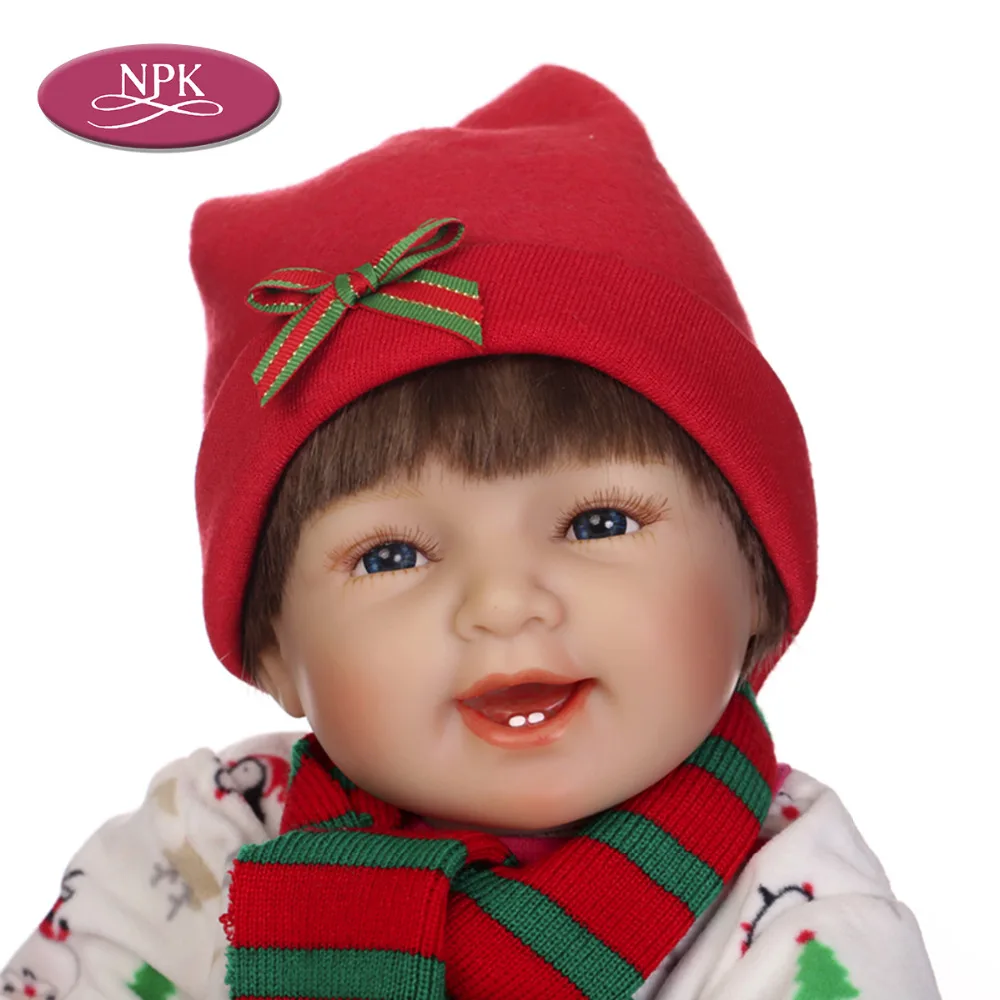 NPK 55 см мягкая силиконовая кукла для новорожденных игрушки игр сна настоящая