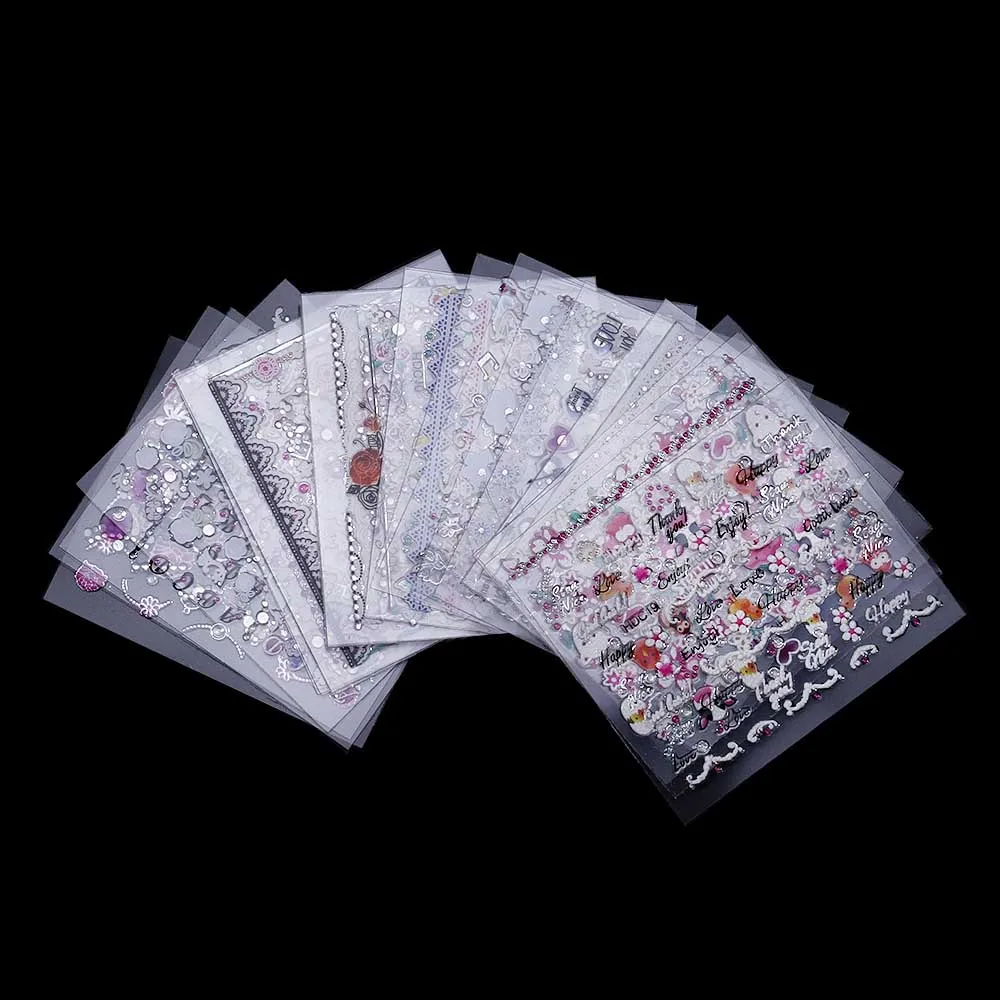 NL40-24pcs 24/30pcs жидкость для Стикеры s 3D Nail Art Наклейки на клею, Стикеры Star/Ювелирные изделия/геометрический дизайн ногтей Стикеры слайдер Фольга - Цвет: NL40-24pcs