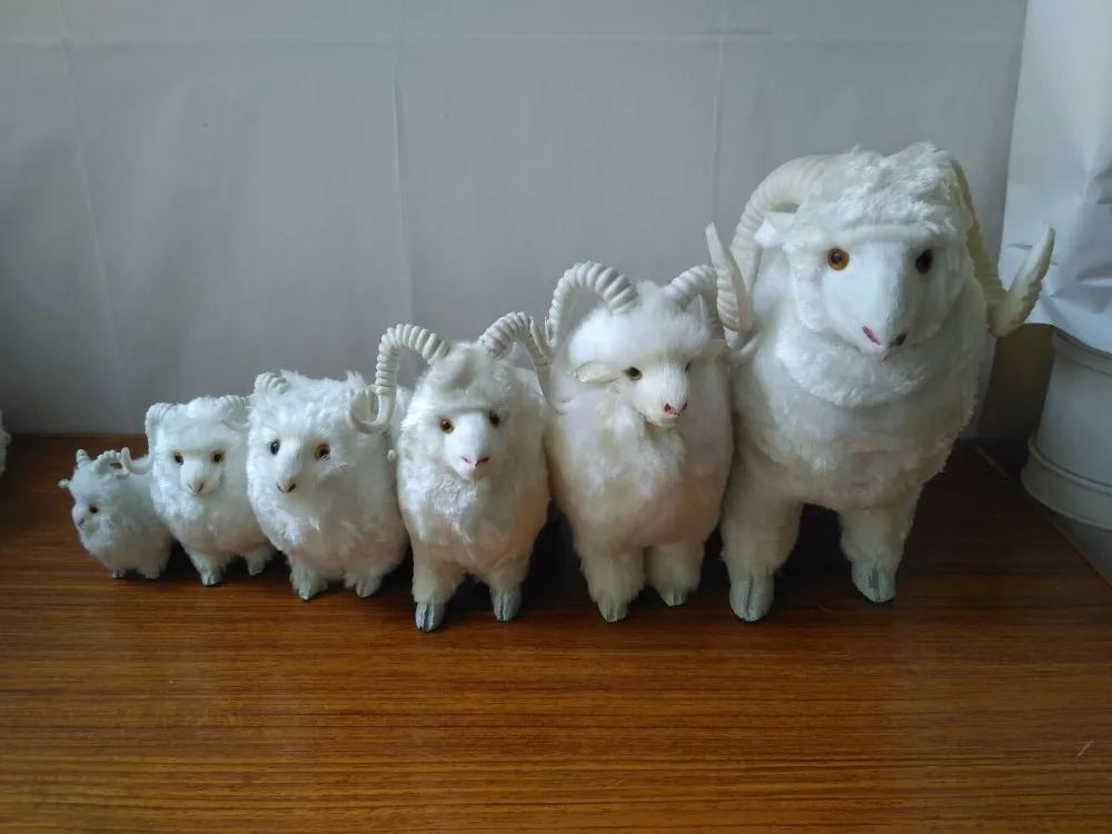 

simulation sheep plastic&faux furs white goat model handicraft prop home decoration gift d2347