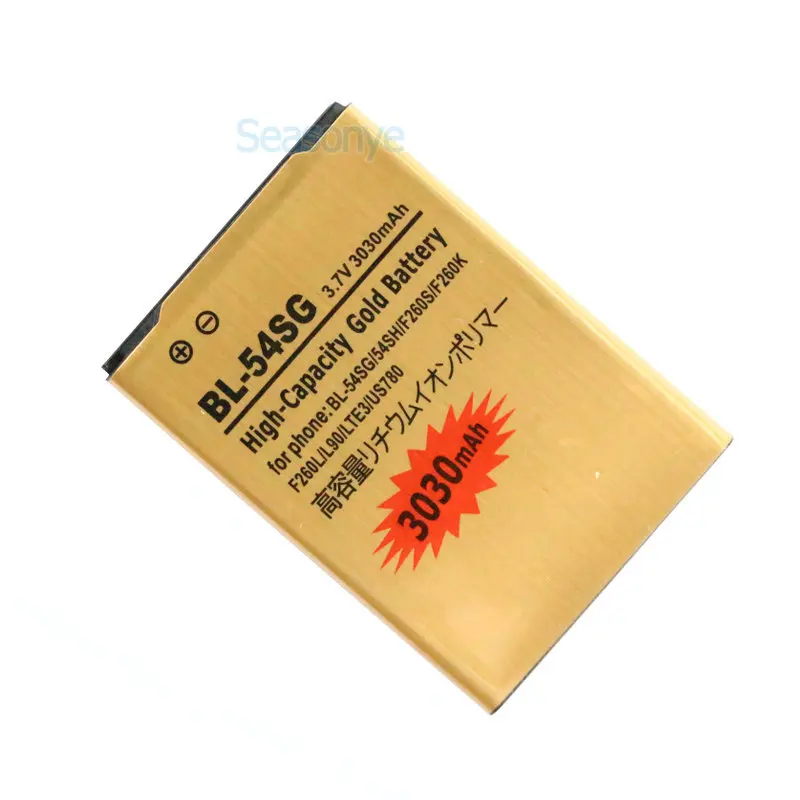 Seasonye 3030mAh BL 54SH / 54SG золотистый Сменный аккумулятор для LG F260S F260K F260L F260 LTE3 US780 L90 F7 G2 ect