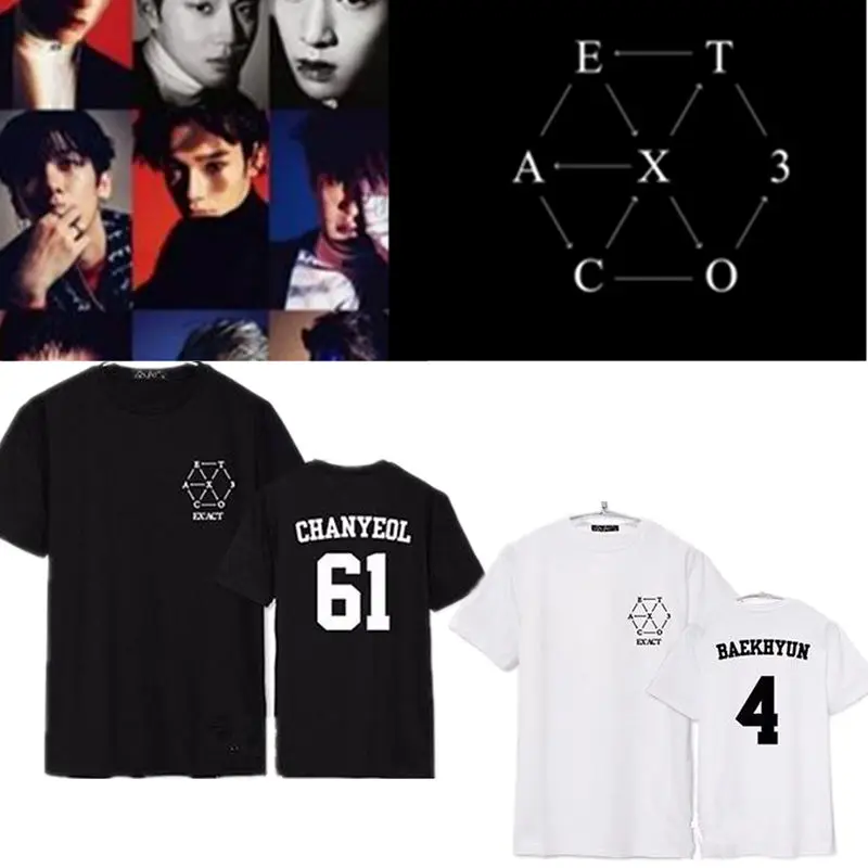Mainlead Kpop EXO EX'ACT унисекс футболка Точная Baekhyun Chanyeol Монстр телефон для женщин