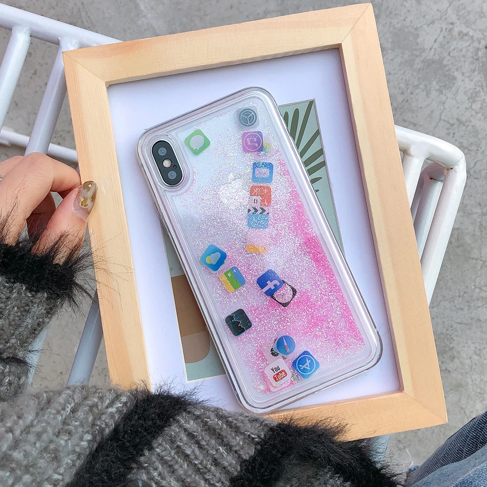 Мультяшное приложение значок зыбучий песок чехол для iphone X 6 S 7 8 plus противоударный