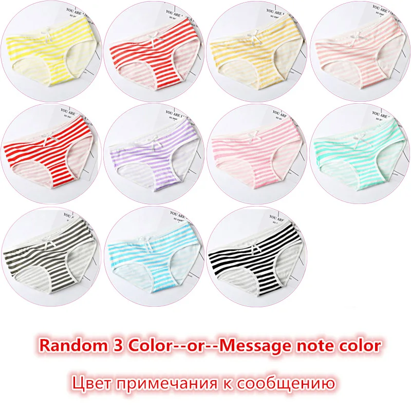 Random 3 Color 3 шт./компл. нижнее белье Для женщин трусы хлопковые трусы нижнее белье, шорты для девочек, детское нижнее белье красивые трусы Нижнее белье Женские трусы молодые девушки трусики трусы - Цвет: Random 3 Color