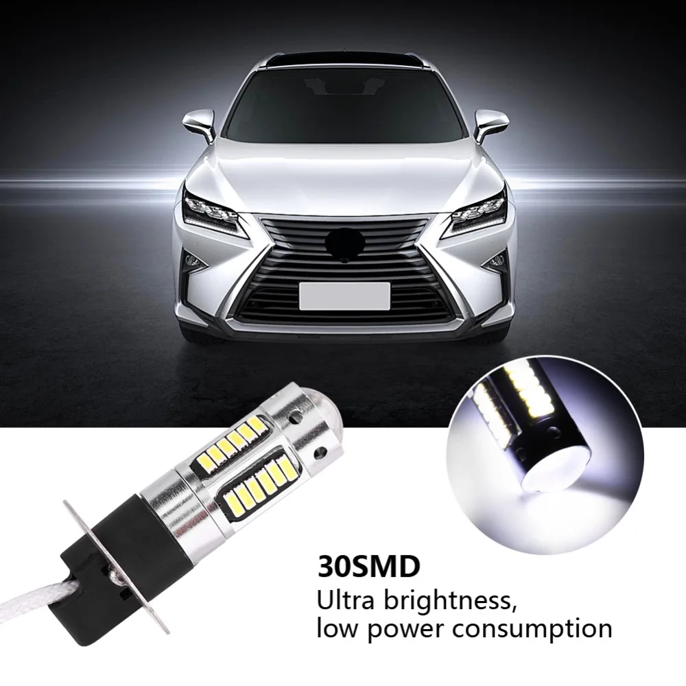 1 пара H3 светильник 4014 Белый светодиодный 6500K 25W Автомобильный головной светильник лампа DC 12V автомобильный головной светильник светодиодный H3 Светодиодный светильник комплект
