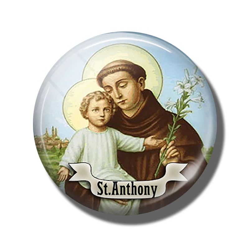 12 шт. St Therese Joseph Jude Майкл Клэр Ассизи Религиозные ювелирные изделия аксессуары DIY кулон Круглый 25 мм стеклянный кабошон