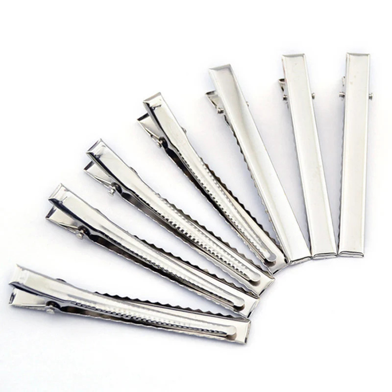 

100pcs Silver Metal Hairpins Alligator Clips DIY Hair Accessories for Woman Girls Barrettes Bows Crocodile Hair Pins Hairgrip