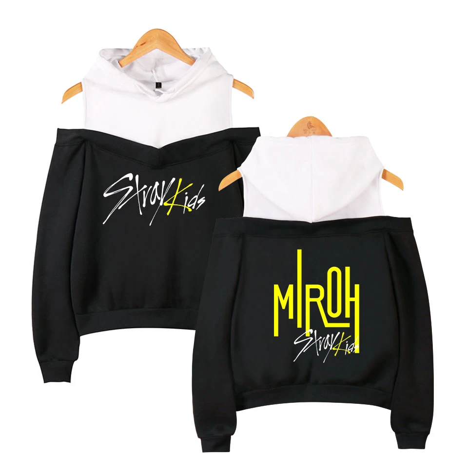 Детская толстовка FRDUN TOMMY Stray kids уличная одежда модная с открытыми плечами Женская