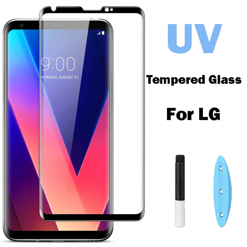 3D УФ Жидкий Клей закаленное стекло для LG V30 V40 V50 G7 G8 Защитная пленка экрана OPPO Find X