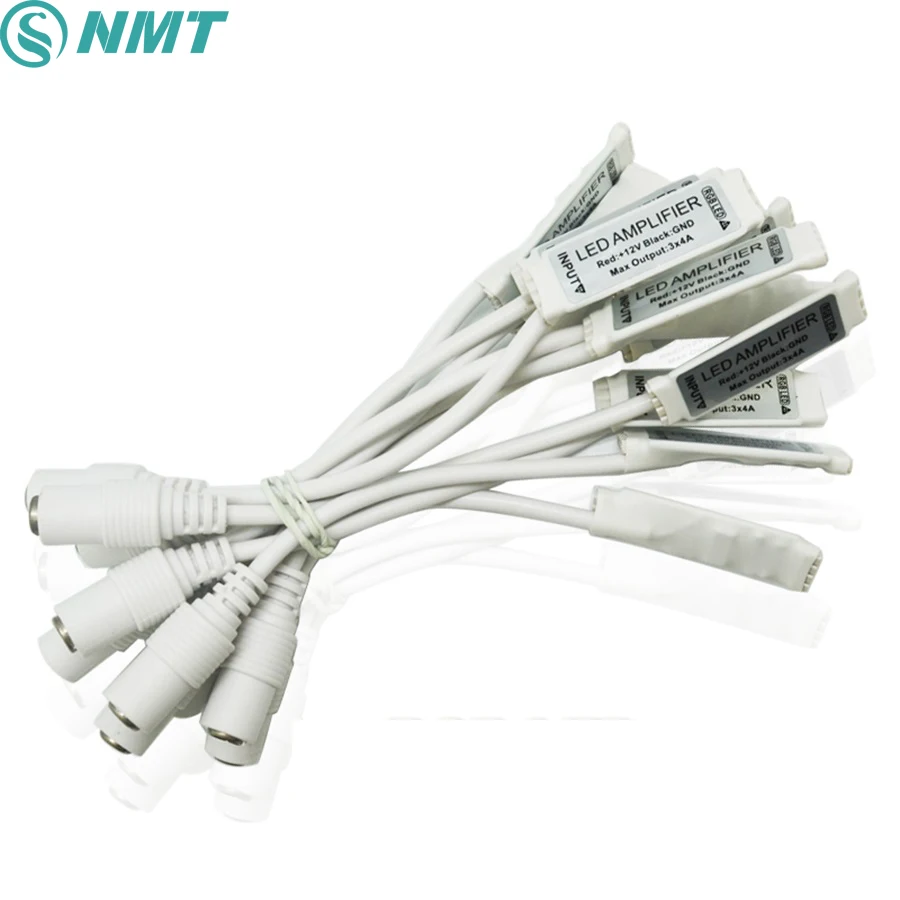 100 шт. DC12V 24V Мини RGB LED усилитель сигнала контроллер с Женский DC разъем Amplificador
