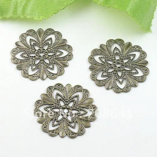 Винтажная филигрань 21 мм Плоская Круглая заколка в виде цветов европейские