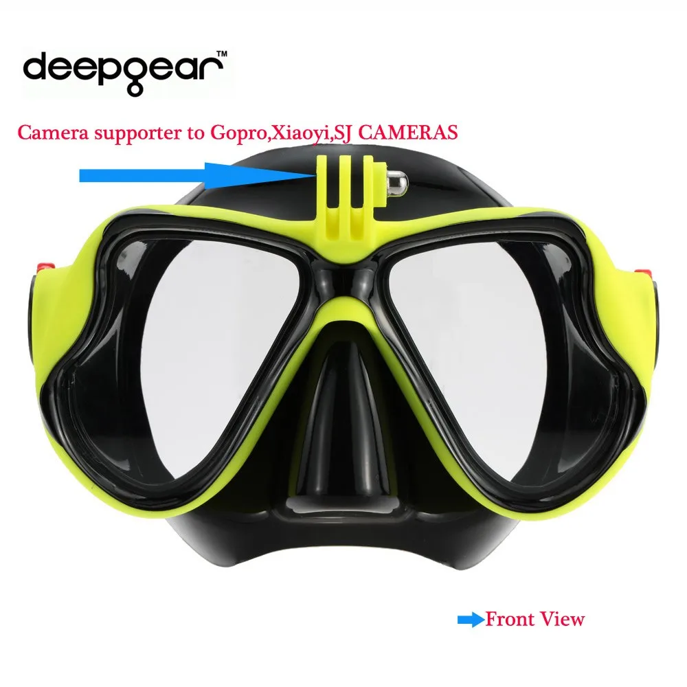 Deepgear профессиональная маска для подводного плавания для Gopro экшн-камера топ Маска Для Взрослых Черная Силиконовая маска для близорукости маска для дайвинга для близоруких