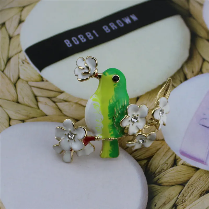 2019 Free shipping Plant bird petals branch Europe United States new temperament brooch coat drop glaze | Украшения и аксессуары