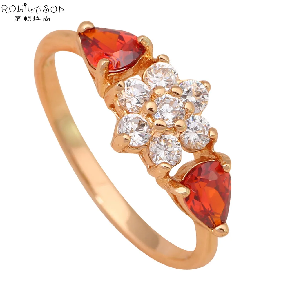 Романтический Золотой тон здоровье Никель и свинец Австралия циркон кольцо SZ #7