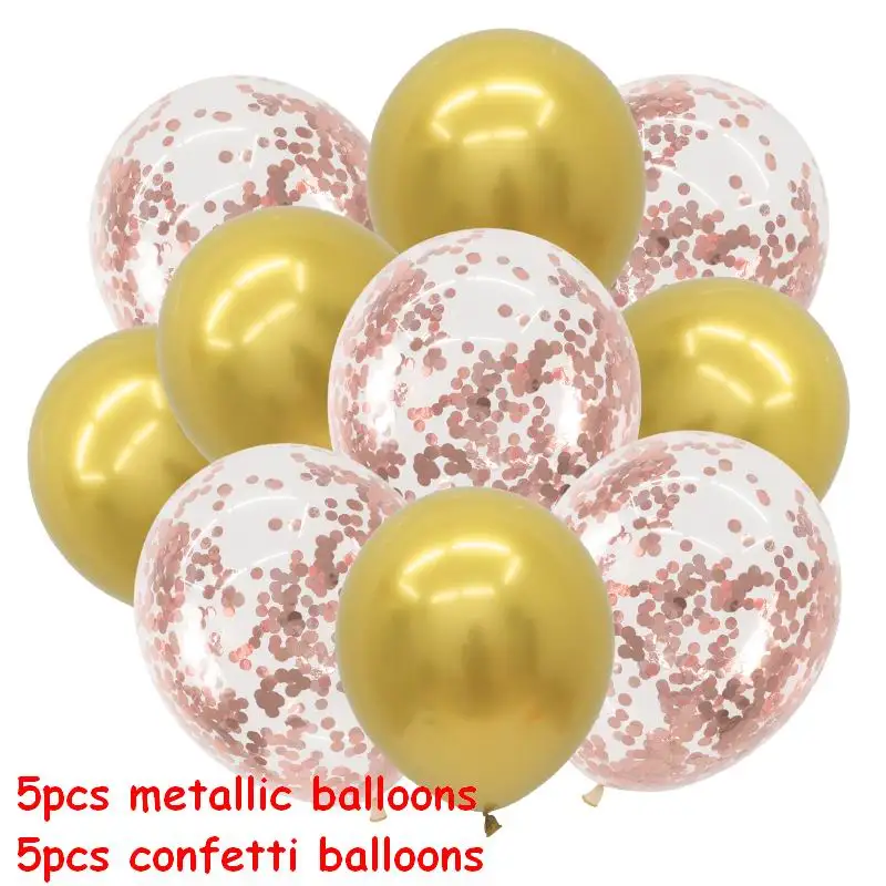 metallic set 12 10 шт 10 дюймов металлические цвета латексные воздушные шары с конфетти надувной шар для дня рождения свадьбы - Цвет: metallic set 12