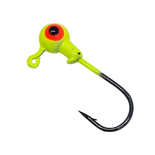 Yellow 20 штук рыболовные крючки окрашенные джигхеады 1 г круглые двухглазые Джиги крючок Мягкие приманки крючок под червя - Цвет: Yellow