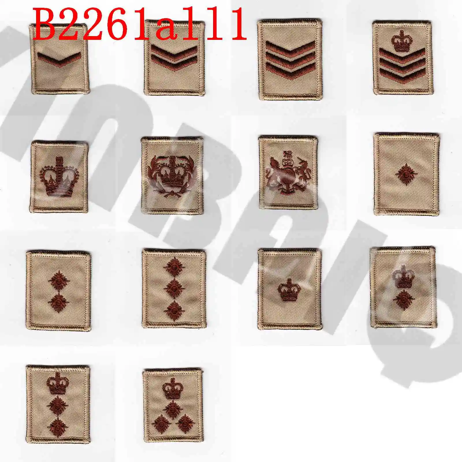 

Embroidery Patch Tan Design British Army MTP Rank