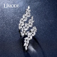 umode adjustable engagement rings wedding flower rings for bridal women zircon rings girls gifts femme fashion jewelry ur0318
