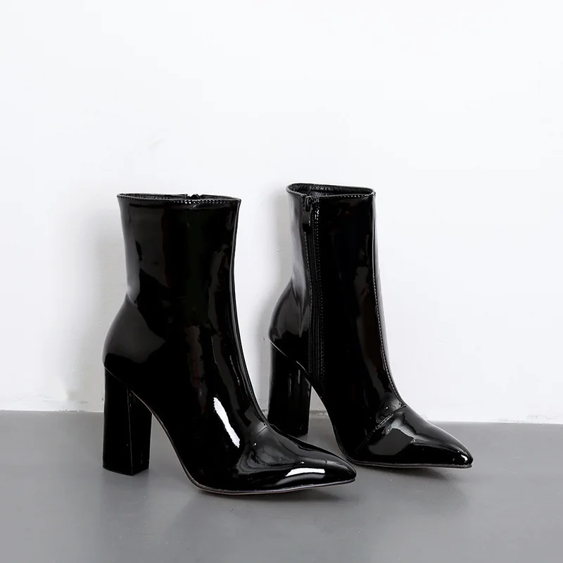 

Short Leather Sexy Coarse High Knight Comfortable Ankle Boots Women Short Boots