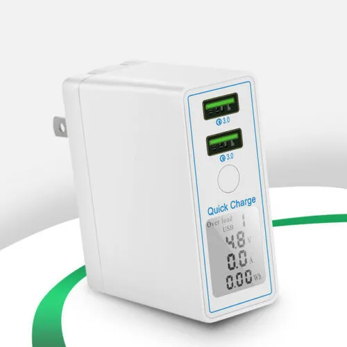 Адаптер зарядного устройства с двойным USB быстрая зарядка 3 0 светодиодный