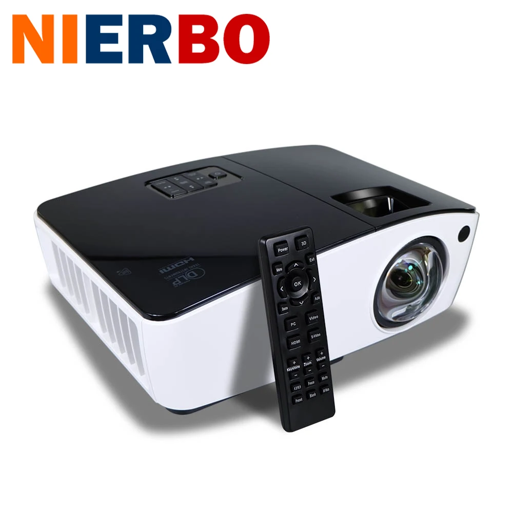 Nierbo открытый проектор 3D короткие Пледы Поддержка 1080 P 8000 люмен для школы Бизнес