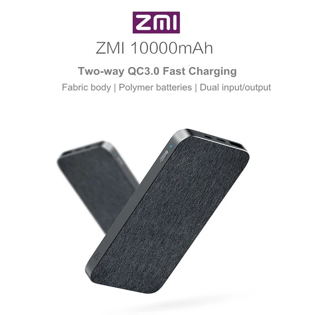Оригинальный внешний аккумулятор Xiaomi ZMI 10000 мАч QC3.0 Type C PD Двусторонняя Быстрая