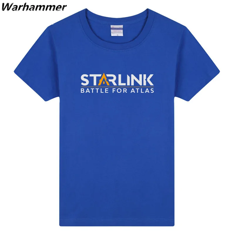 Warhammer игры Новая футболка Для мужчин стадо печатных Starlink Битва за Atlas хлопковые с