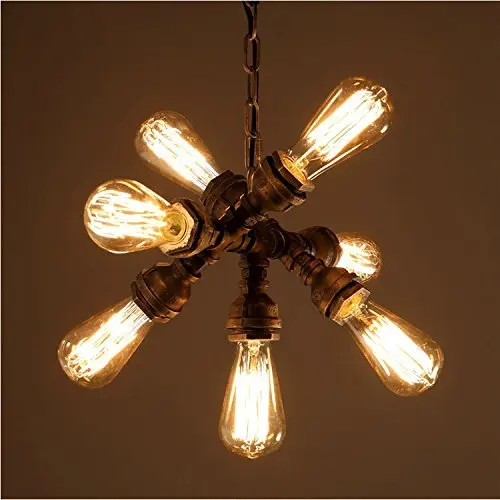 Industrial Style Rustic Pendant Lamp Water Pipe Lights Fixtures with 7 Art Decoration Lighting | Лампы и освещение