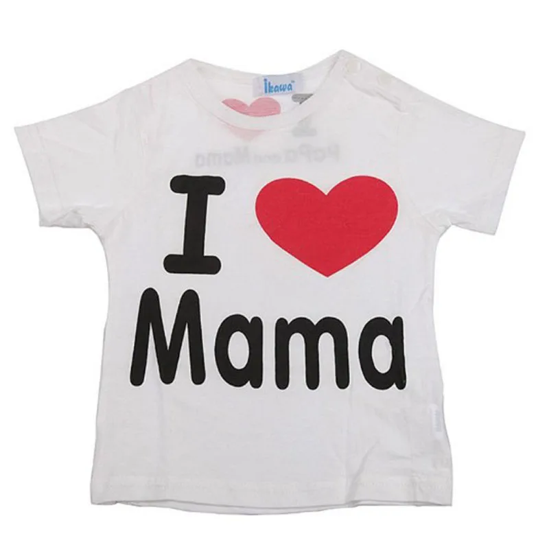 ZSIIBO одежда для малышей футболка девочек мальчиков с надписью i love mom dad Детская papa