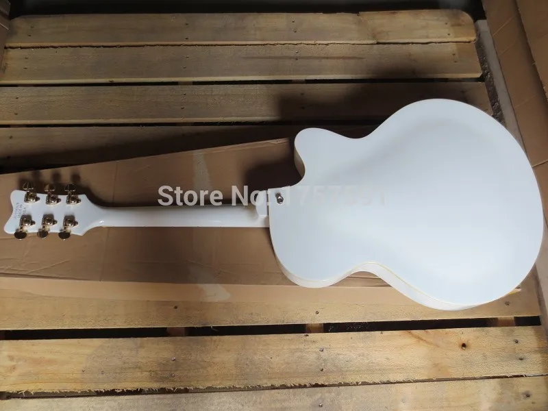 Левая рука Gretsch Электрогитары Одежда высшего качества Сокол 6120 Полу полый белый в