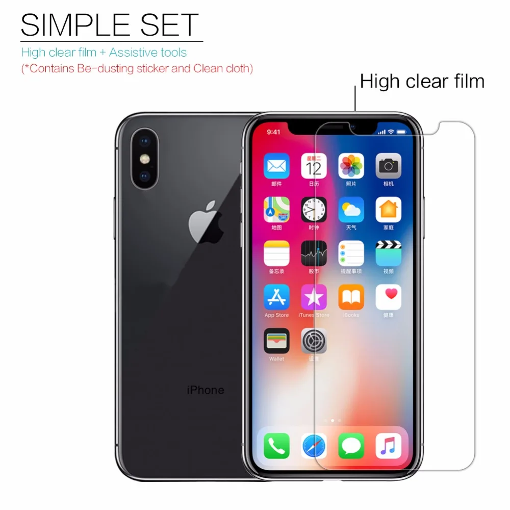 Nillkin HD скраб передняя + задняя пленка для Apple iPhone X Защита экрана XS Защитная
