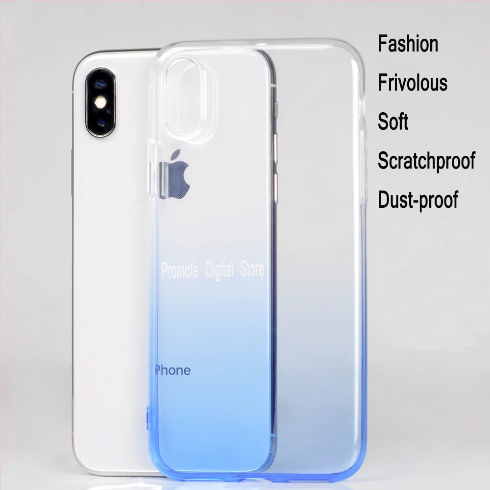 Ультратонкий Мягкий ТПУ чехол для iPhone 5S 6 7 прозрачный цветной силиконовый Полный
