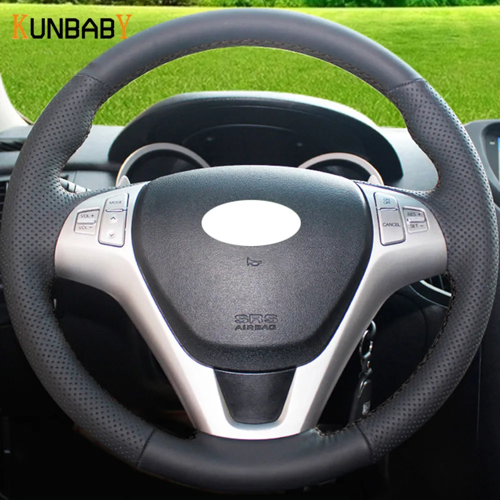 KUNBABY автомобильный Стайлинг Черный из натуральной кожи чехол на руль для hyundai