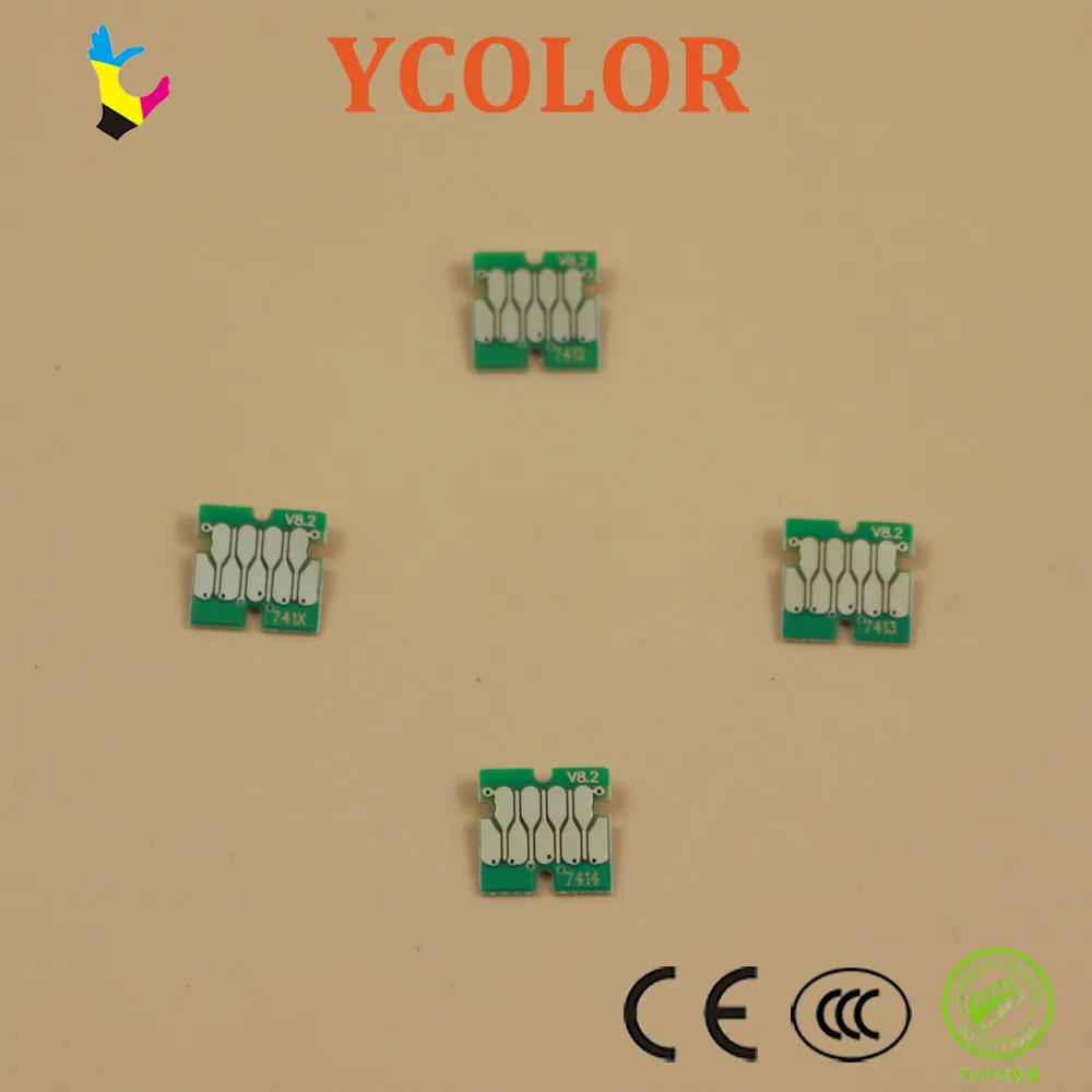 Чип картриджа для Epson F6200 F7200 F9200 F6270 F7270 F9270 с чипом HDK T741X 4 шт./лот|chip car|cartridge chipchip jewelry