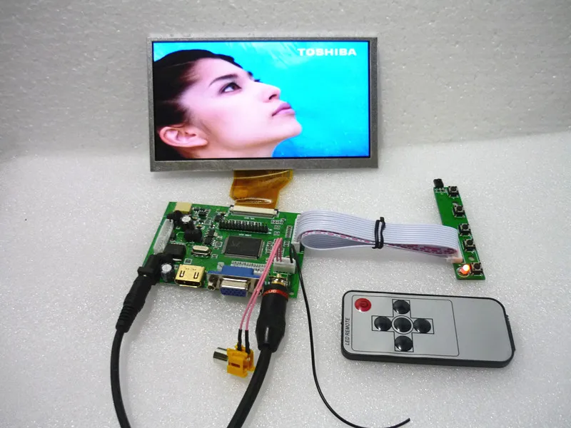 HDMI + 2 av VGA ЖК дисплей драйвер платы 6 5 дюйма панель AT065TN14 800*480 OSD клавиатура.