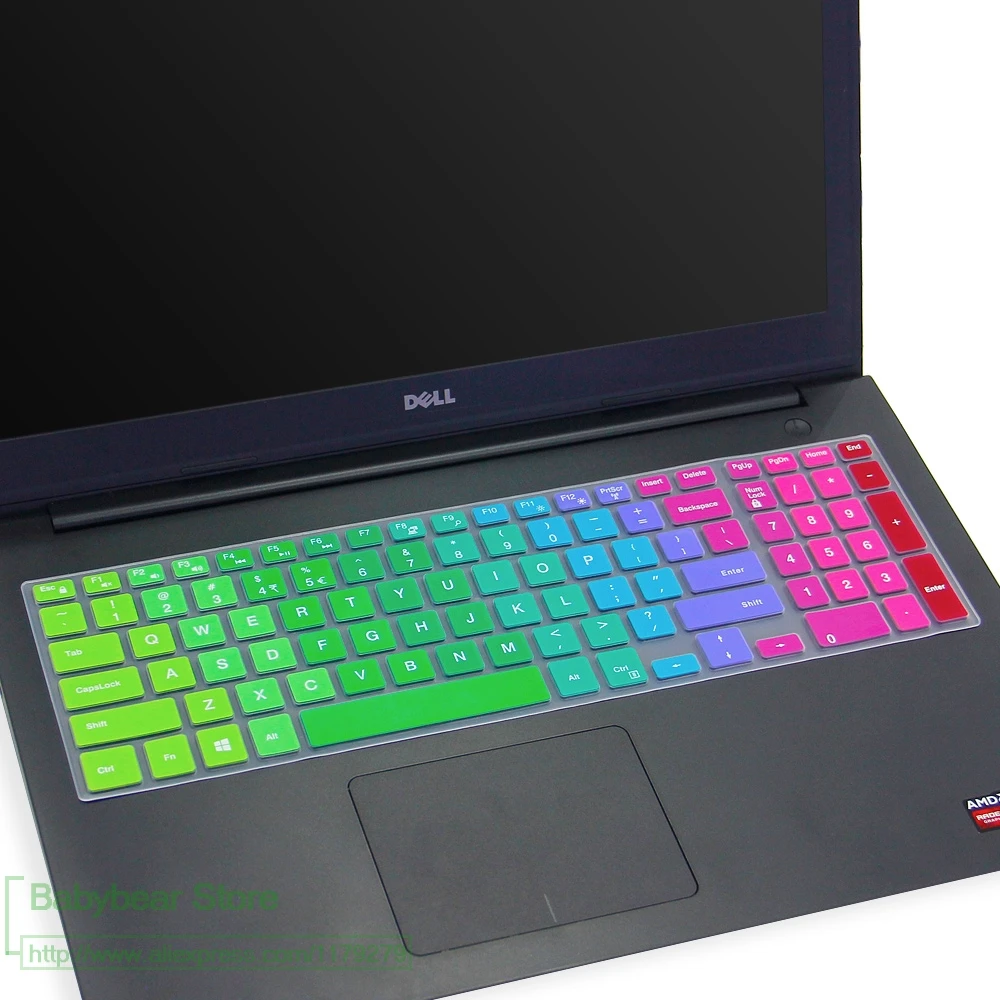 rainbow 15,6 дюймов Чехол для клавиатуры ноутбука протектор для Dell Inspiron 15 7000 игровая клавиатура 7510 7559 7577 7567 7537 7557 7566 7568 - Цвет: rainbow
