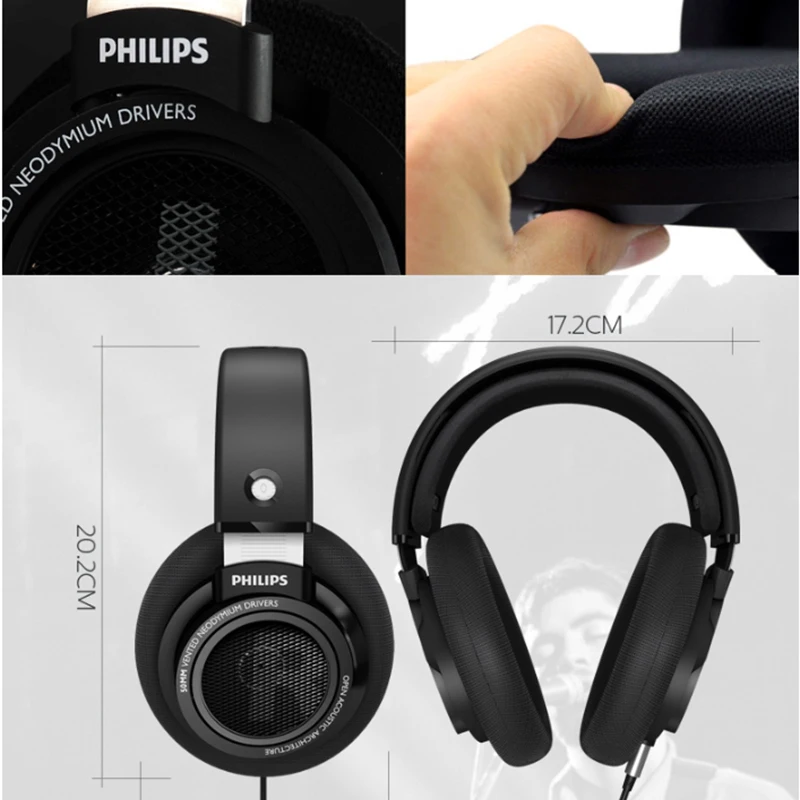Hot Sale Philips SHP9500 Professional Headphones with Active Noise Cancelling 3 meter long headset for Xiaomi MP3 Official Test |