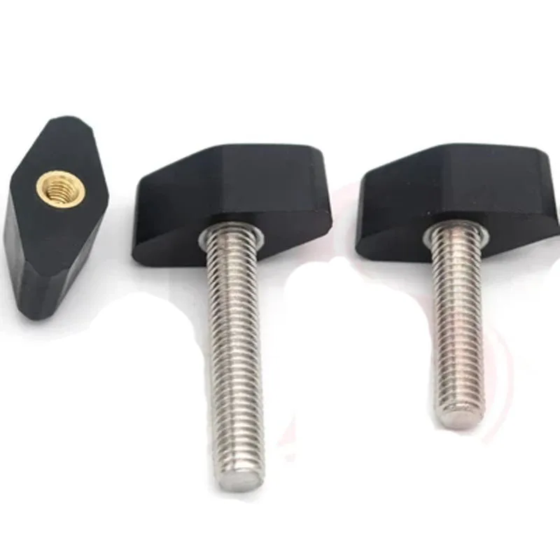 

1pcs M8 304 stainless steel One-handed handle Plastic hand screw T-shaped knob Lock key 15mm-50mm Length
