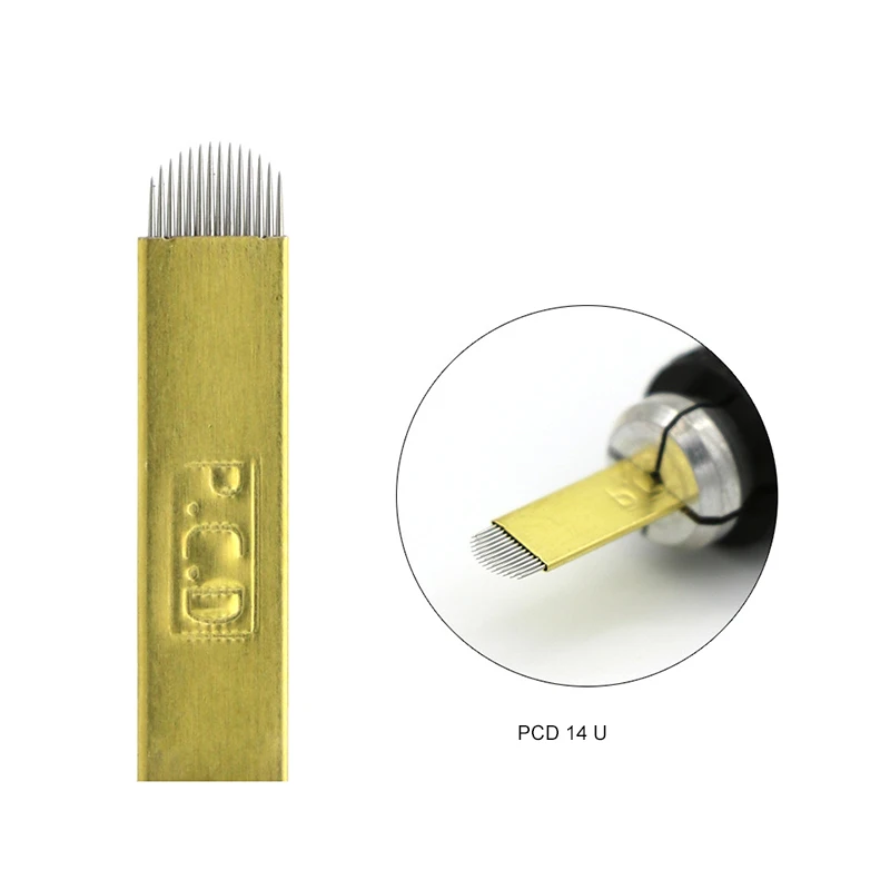 Жесткий PCD иглы для татуажа Перманентный макияж ручная тату бровей изогнутое