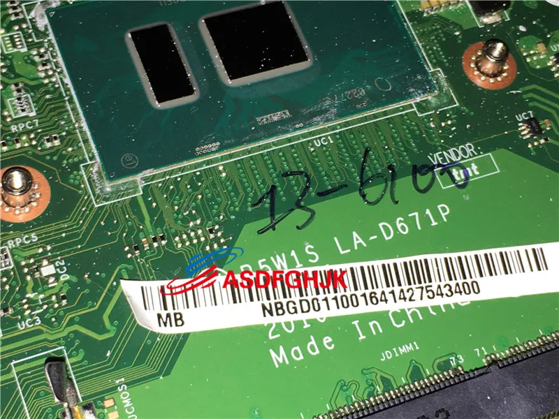 Материнская плата B5W1S для ноутбука Acer Aspire LA-D671P материнская с SR2EU ES1-572 NBGD011001 100% TESED OK