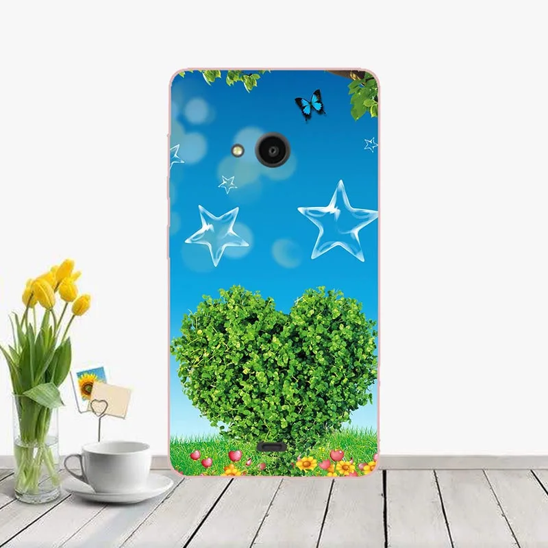 Оригинальный чехол для Microsoft Nokia Lumia 535 N535 мягкий силиконовый из ТПУ с рисунком