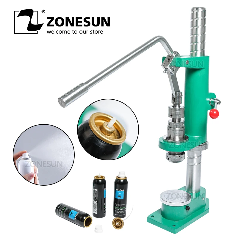 

ZONESUN Manual Spray Bottle Aluminium Bottle Crimping Capping Pressing Machine Tool For Sunscreen Spray Medicine Car Cleaner
