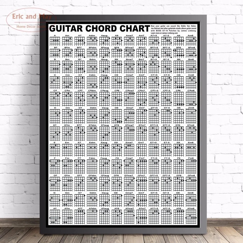 

Guitar Chord Chart Large Size Wall Art Canvas Painting Poster For Home Decor Posters And Prints Unframed Decorative Pictures